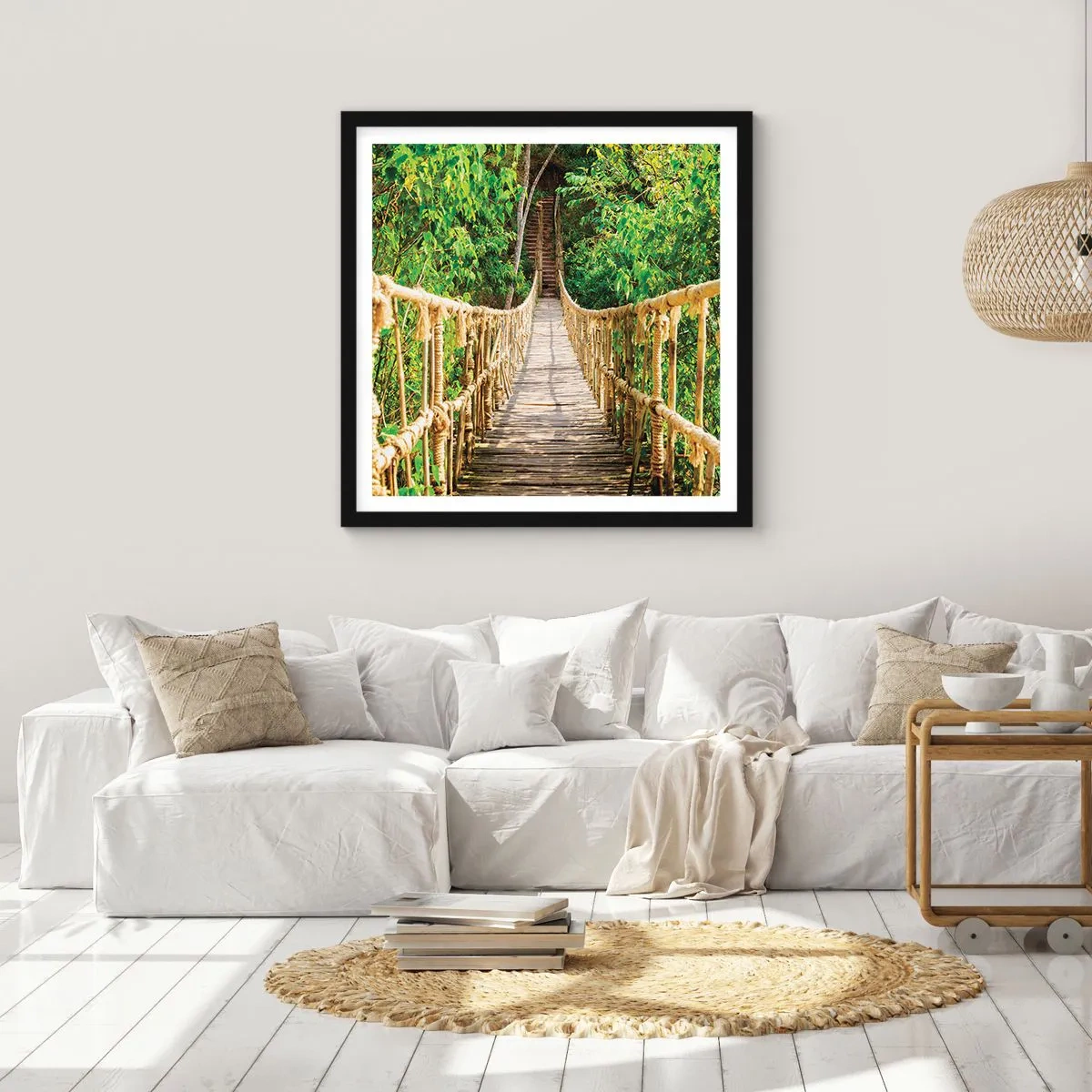 Plagát v čiernom ráme - Zavesený v zelenej - 60x60 cm