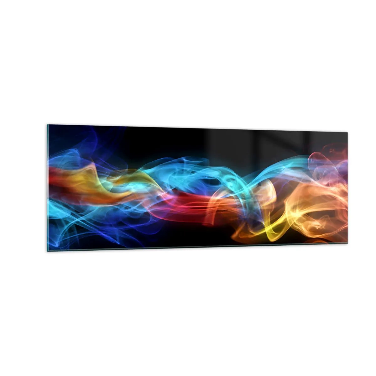 Obraz na skle - Dúhový tanec hmly - 140x50 cm