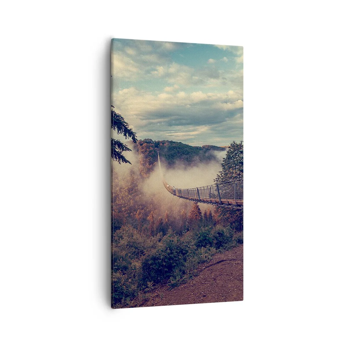 Obraz na plátne - Nad jesenným lesom - 55x100 cm