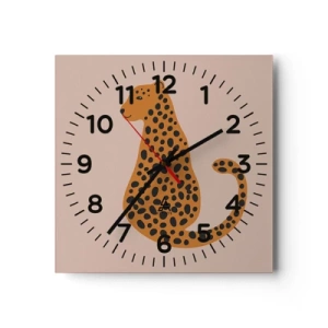 Nástenné hodiny - Leopardný vzor je v móde - 40x40 cm