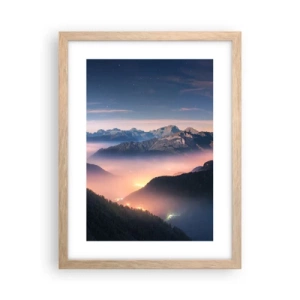 Plagát v ráme zo svetlého duba - Svetlo v údoliach - 30x40 cm