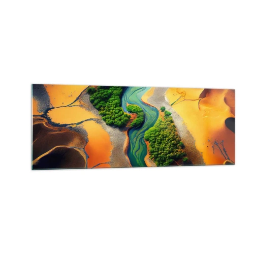 Obraz na skle - Životodarná rieka - 140x50 cm