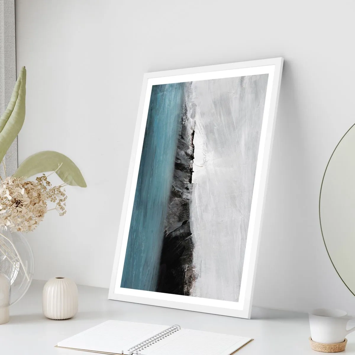 Plagát v bielom ráme - Voda – zem: stret živlov - 61x91 cm