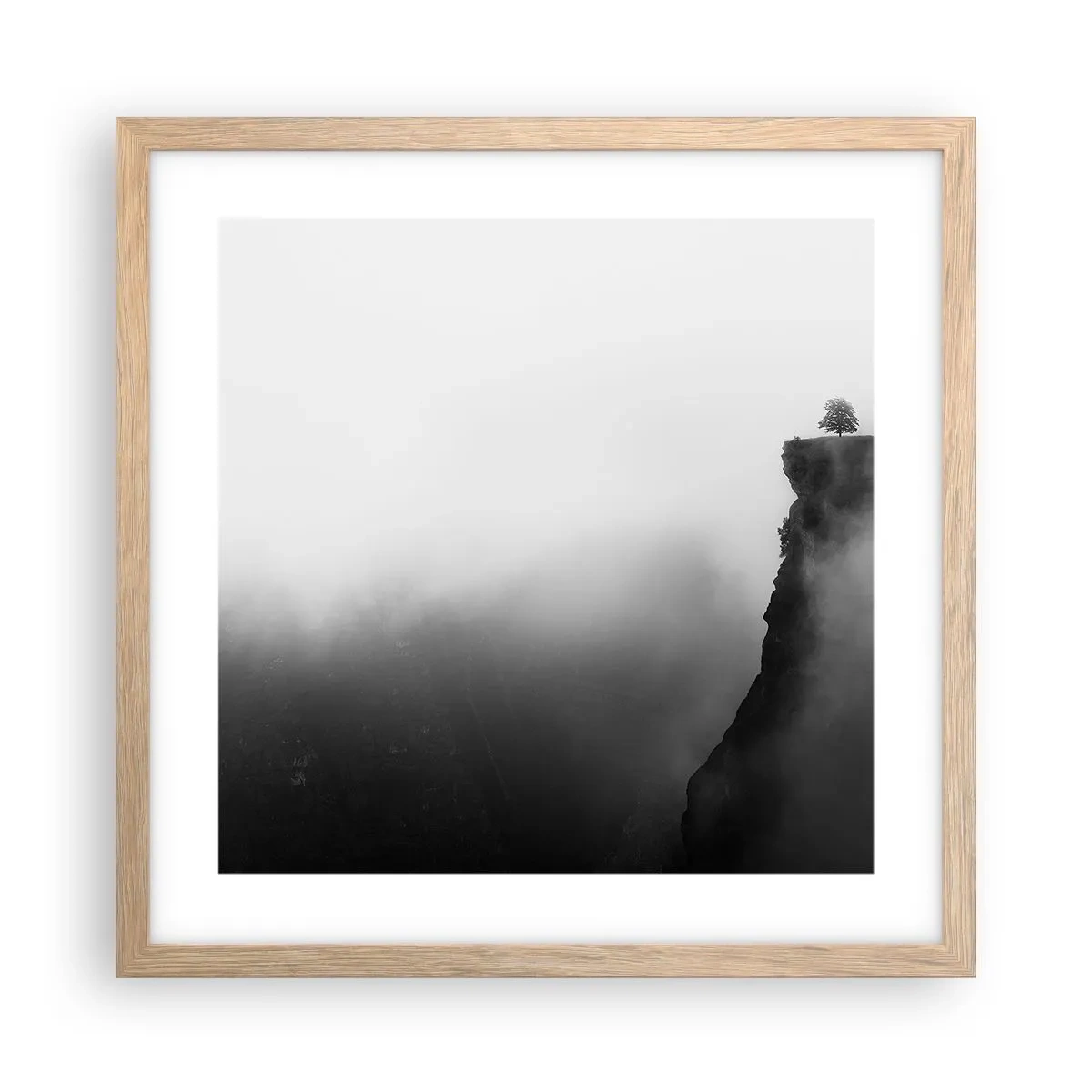 Plagát v ráme zo svetlého duba - Na okraji sveta - 40x40 cm