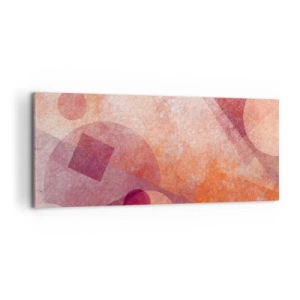 Obraz na plátne - Geometrické premeny na ružové - 100x40 cm