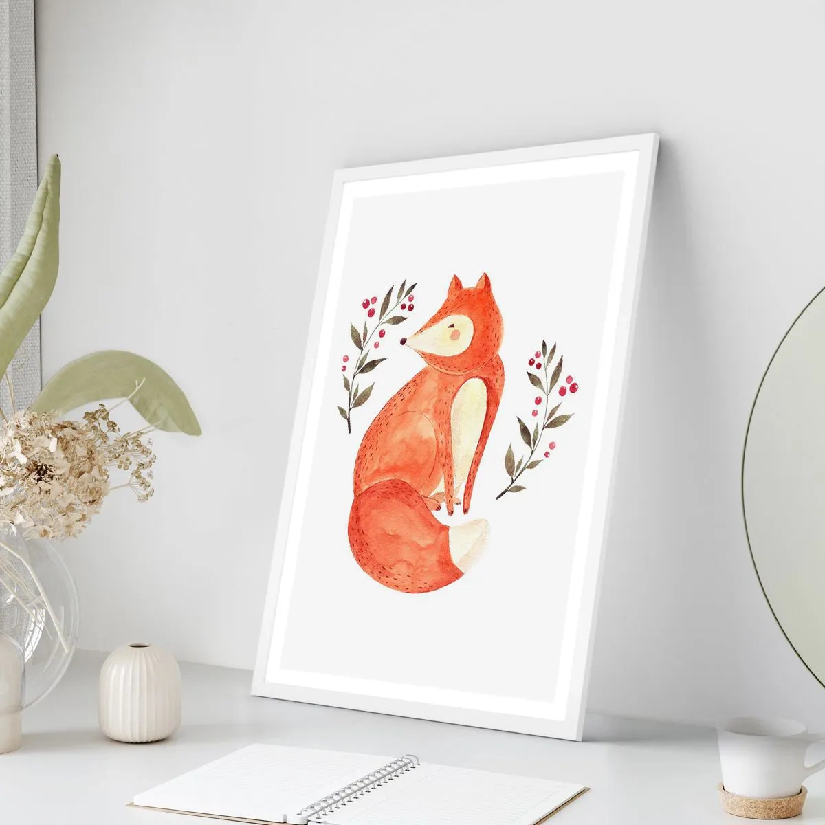 Plagát v bielom ráme - Malý hrdzavec - 50x70 cm