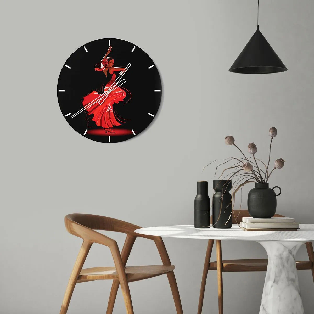 Nástenné hodiny - Horúca duša flamenco - 40x40 cm