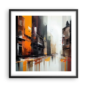 Plagát v čiernom ráme - Daždivý deň - 50x50 cm
