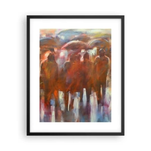 Plagát v čiernom ráme - Rovnocenní v daždi a hmle - 40x50 cm