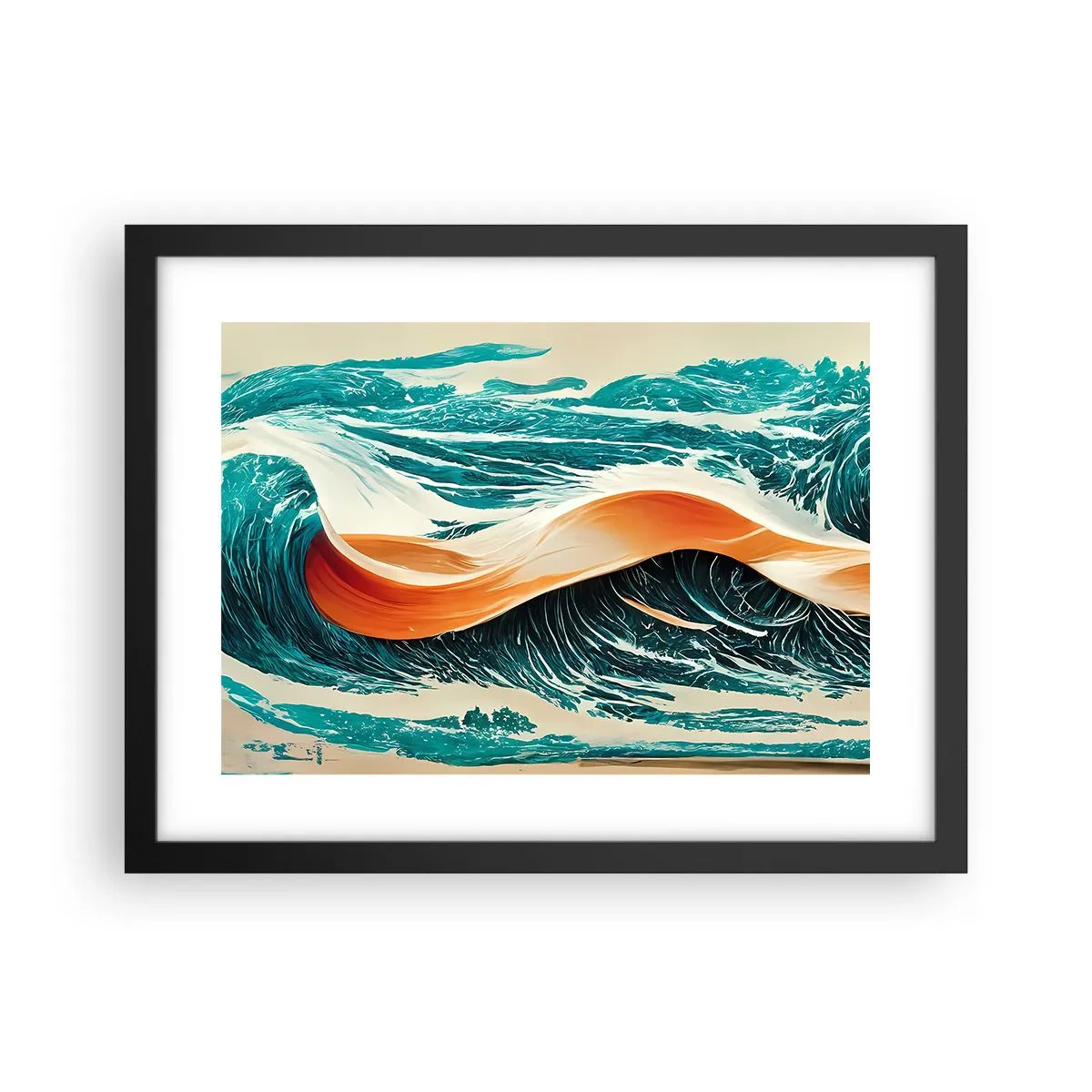 Plagát v čiernom ráme - Surferov sen - 40x30 cm