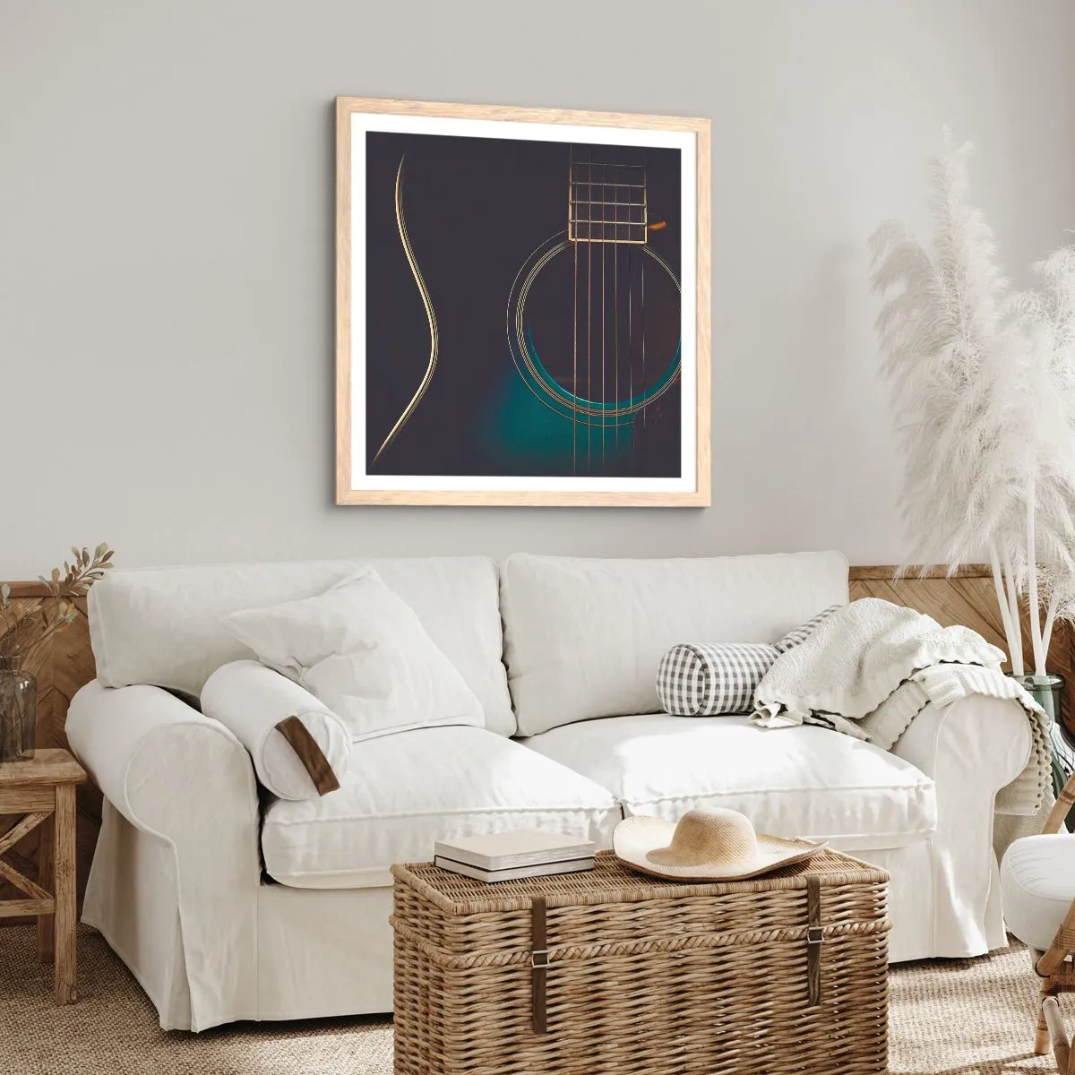 Plagát v ráme zo svetlého duba - Okamih, než to zaznie - 30x30 cm