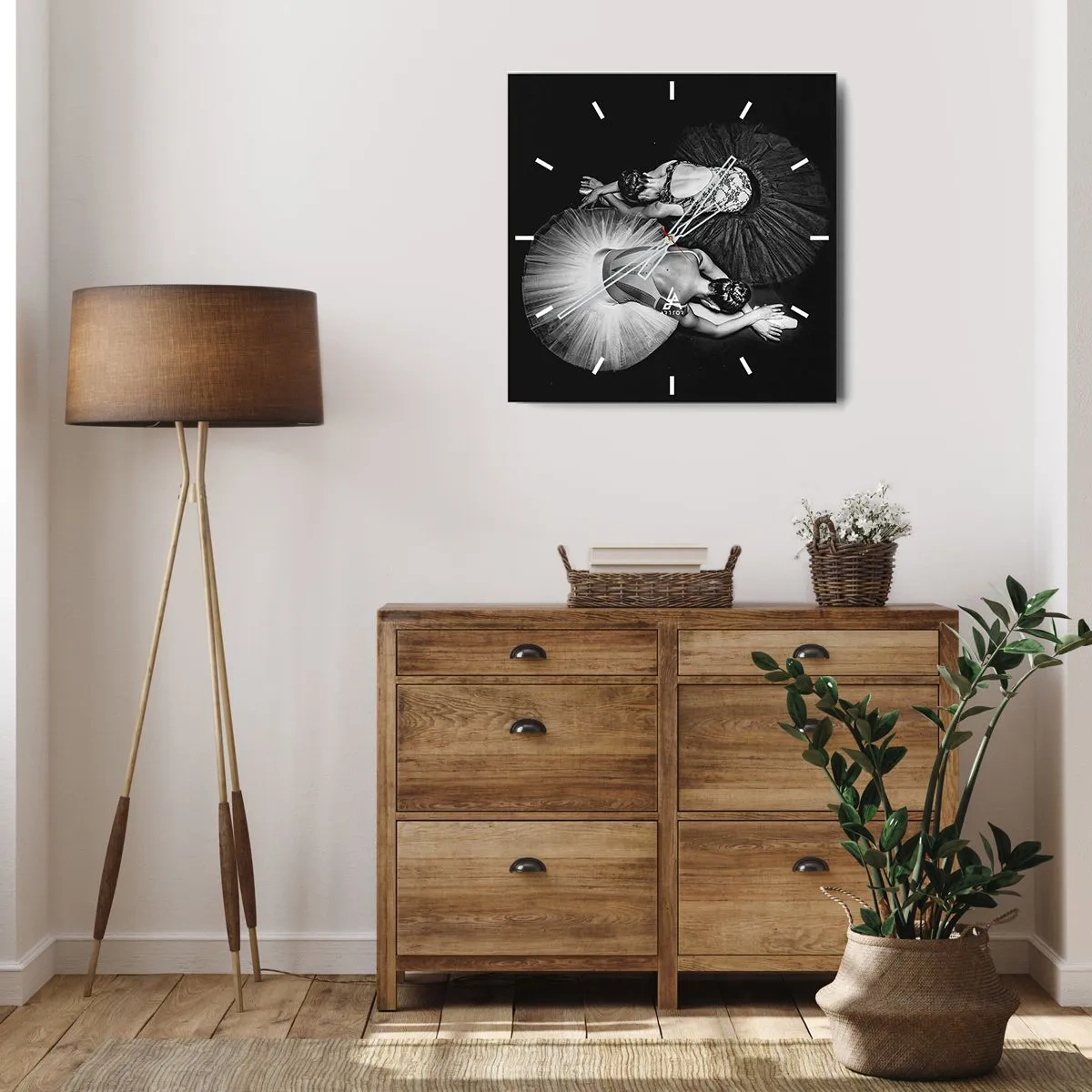 Nástenné hodiny - Jin a jang – ideálna rovnováha - 40x40 cm