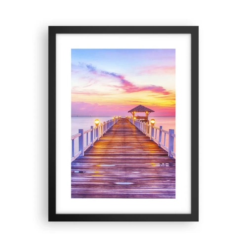 Plagát v čiernom ráme - Ľaliovo-zlaté ticho večera - 30x40 cm