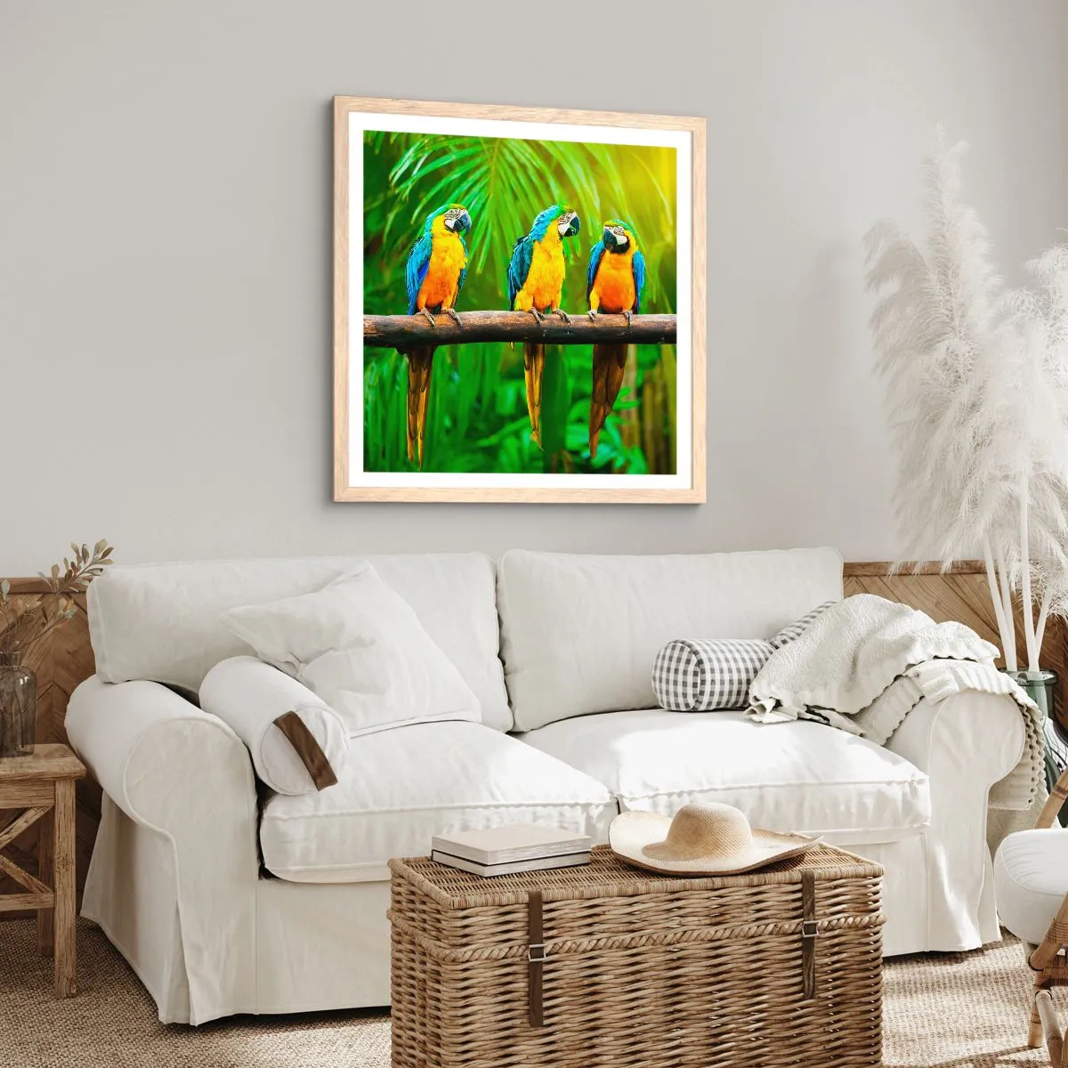 Plagát v ráme zo svetlého duba - Počula si, že ona…? - 40x40 cm