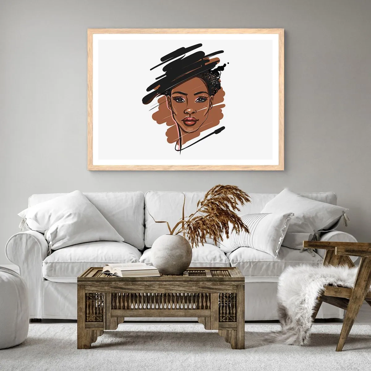 Plagát v ráme zo svetlého duba - Sladká ako čokoláda - 40x30 cm