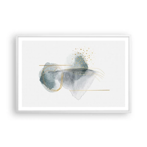 Plagát v bielom ráme - O vzťahu medzi šedou a zlatou - 91x61 cm