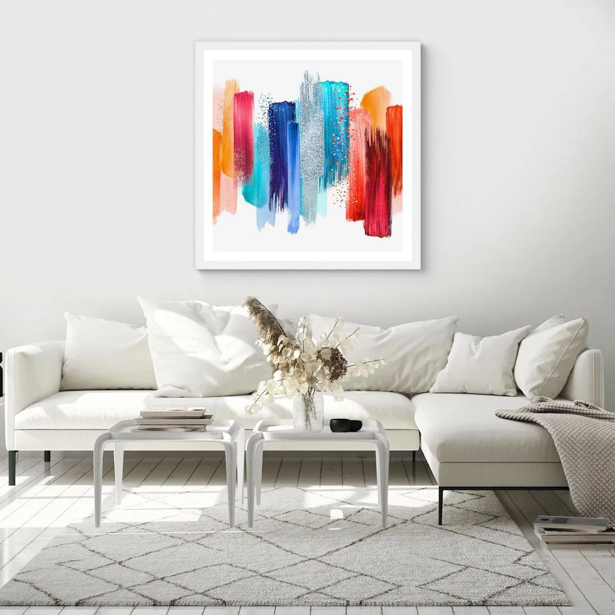 Plagát v bielom ráme - Hore a dole - 30x30 cm