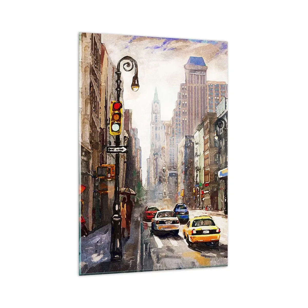 Obraz na skle - New York – farebný aj v daždi - 80x120 cm