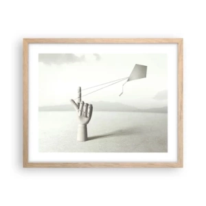 Plagát v ráme zo svetlého duba - Výzva - 50x40 cm