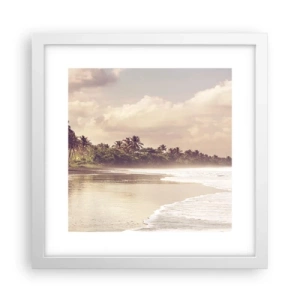 Plagát v bielom ráme - Pohladenie vĺn - 30x30 cm