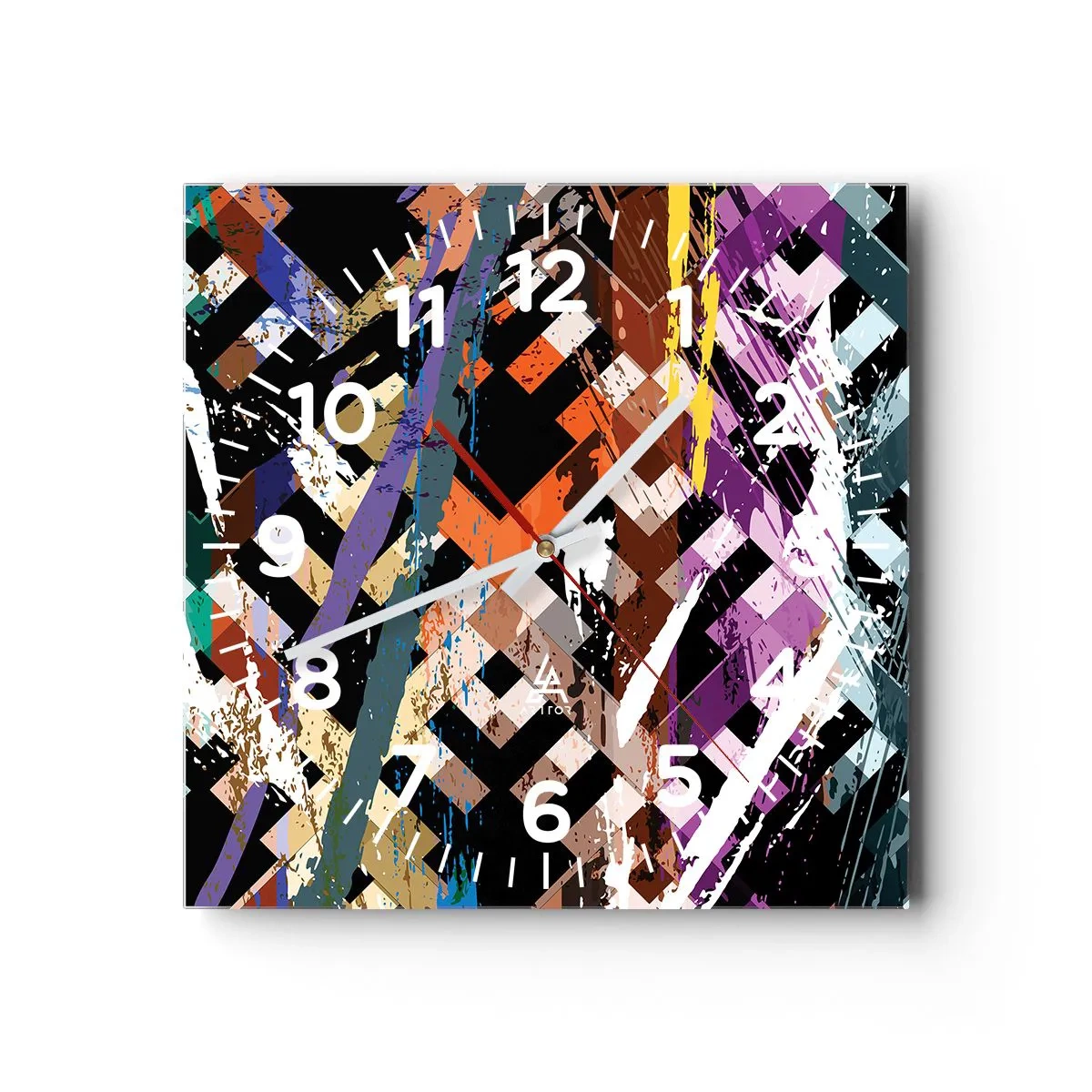 Nástenné hodiny - Umocnené na druhú - 40x40 cm