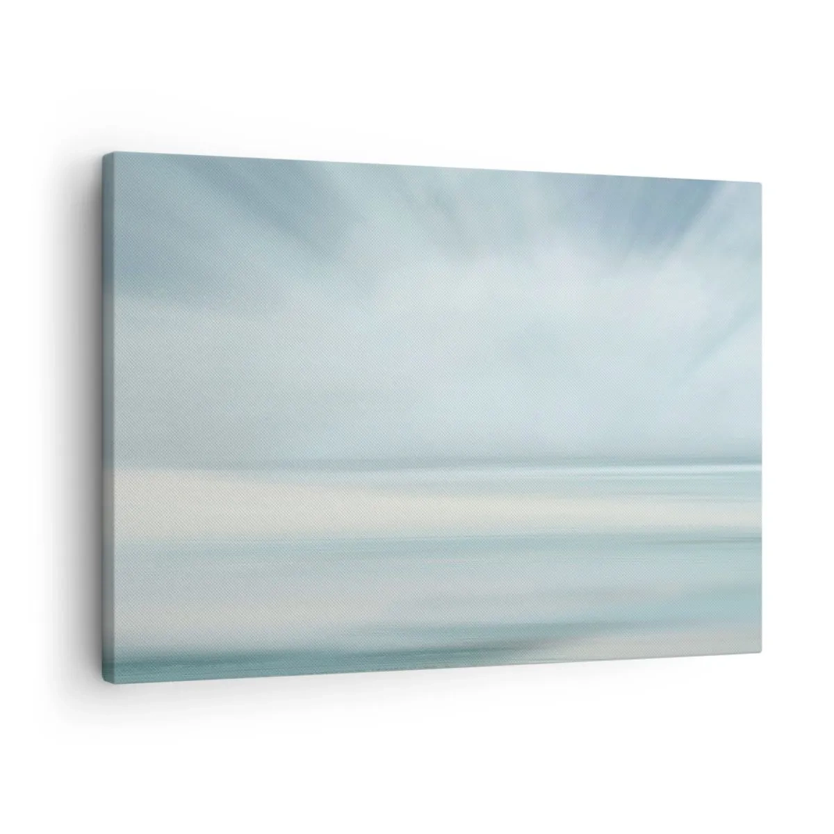 Obraz na plátne - Minimalistická krajina v jemných odtieňoch modrej - 70x50cm - Kľud až kam oko siaha - Moderná nástenná dekorácia do obývacej izby a spálne ARTTOR