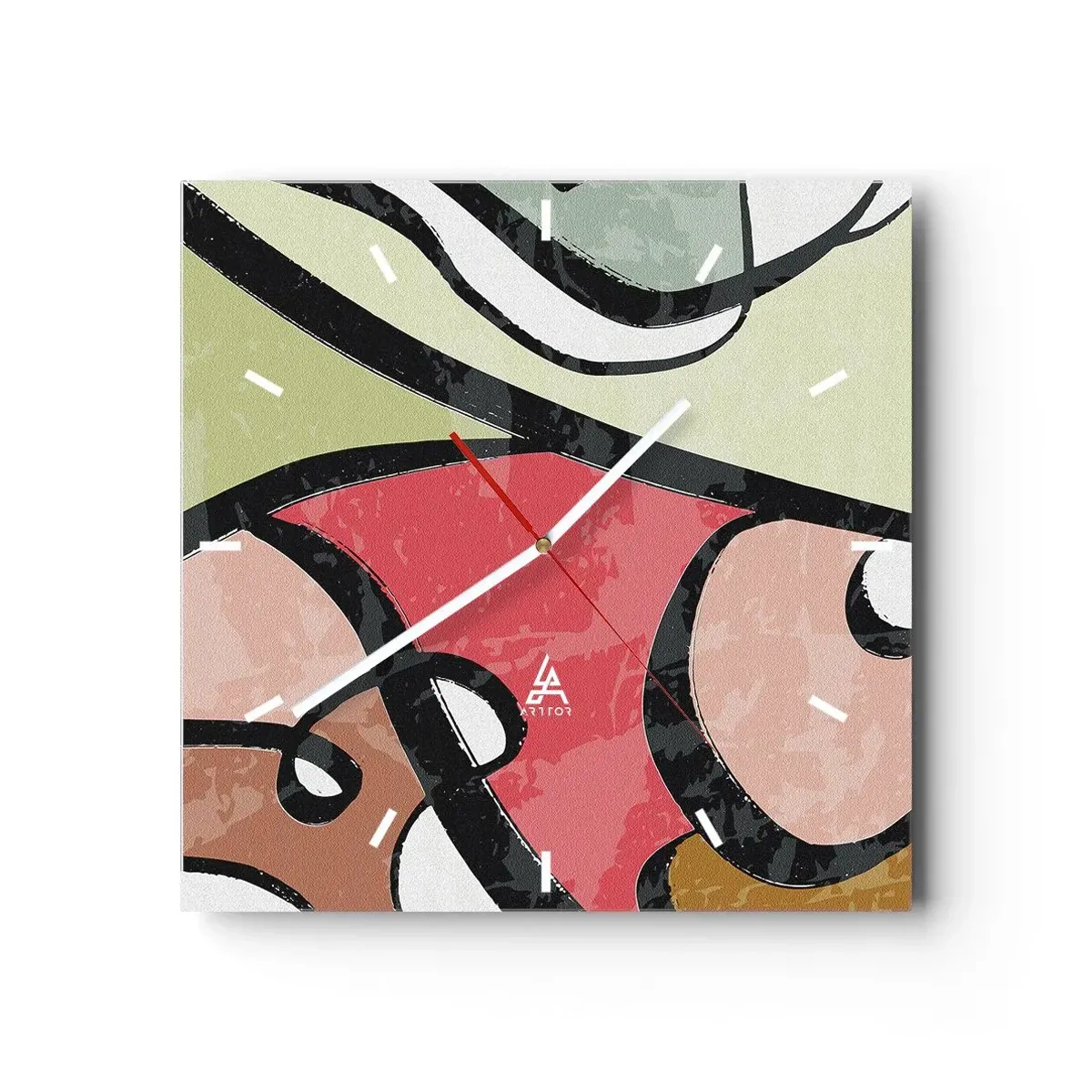 Nástenné hodiny - Piruety uprostred farieb - 30x30 cm