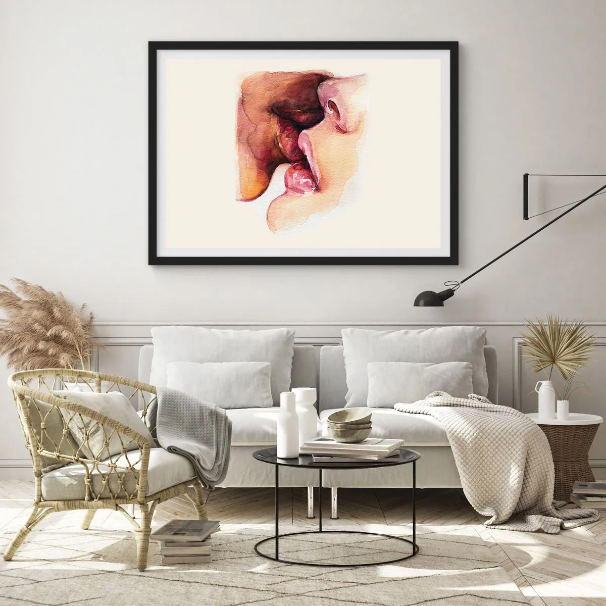 Plagát v čiernom ráme - Ako noc a deň, zem a nebo - 70x50 cm