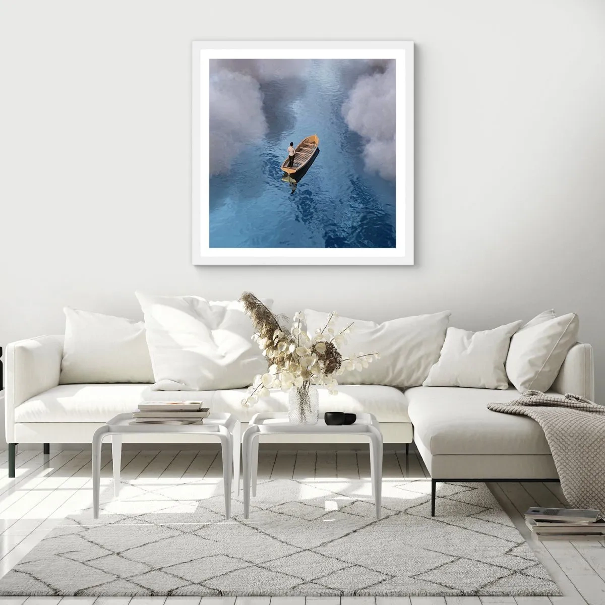 Plagát v bielom ráme - Život – cesta – neistota - 60x60 cm