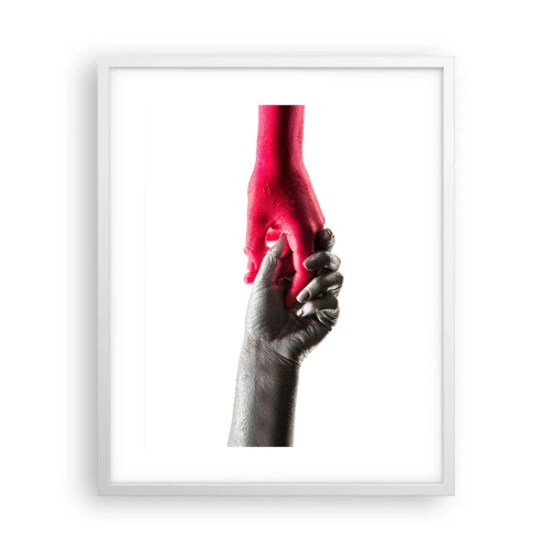 Plagát v bielom ráme - Spolu aj keď sme odlišní - 40x50 cm