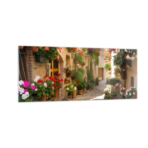 Obraz na skle - V záplave kvetov - 100x40 cm