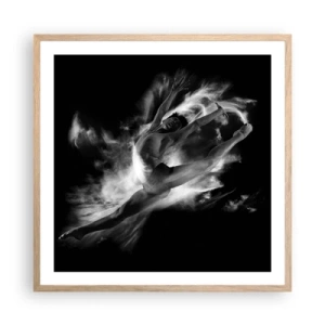 Plagát v ráme zo svetlého duba - Zastavený za letu - 60x60 cm