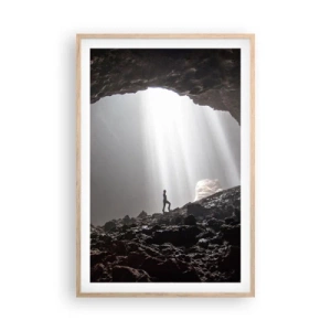 Plagát v ráme zo svetlého duba - Svetelná jaskyňa - 61x91 cm