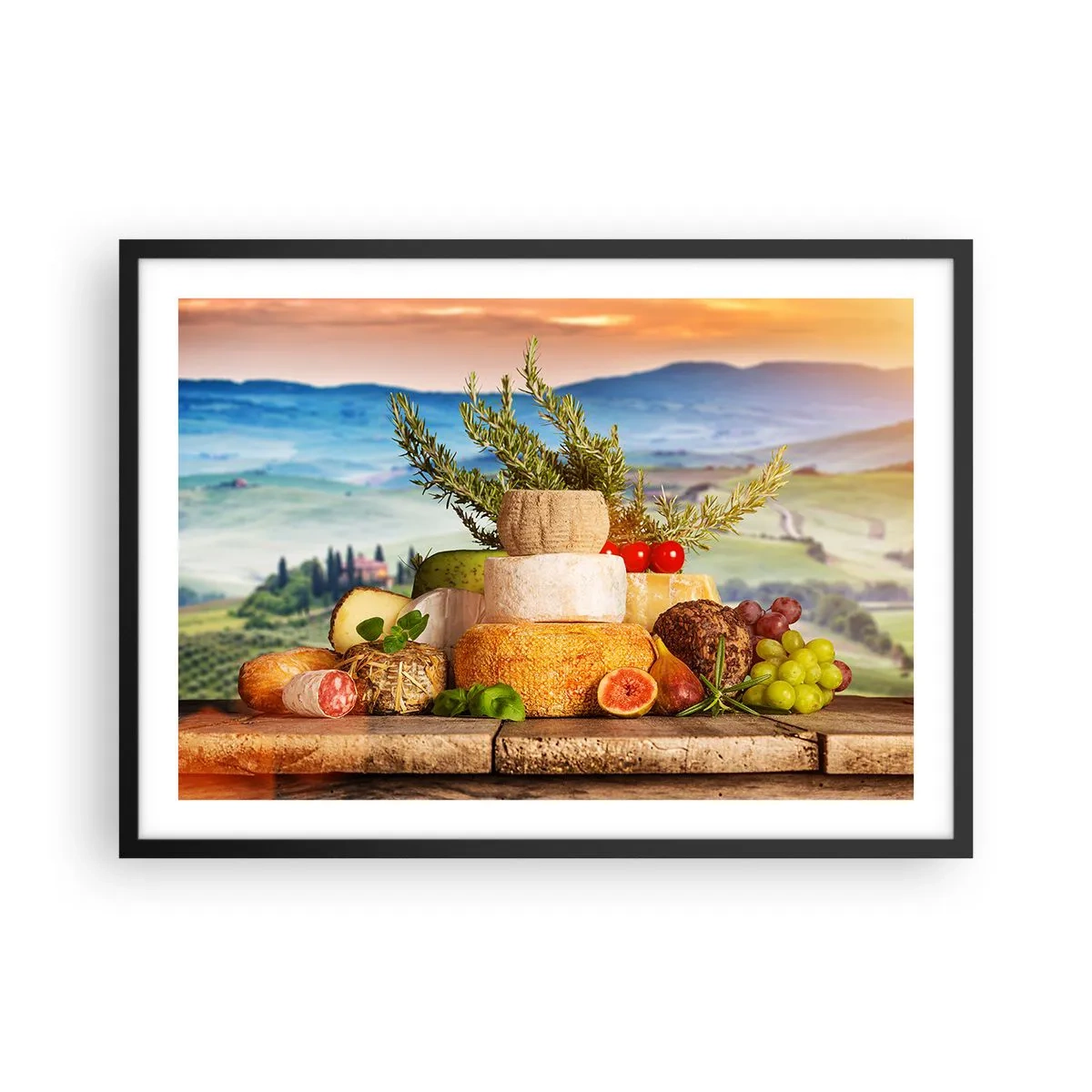 Plagát v čiernom ráme - Talianska radosť zo života - 70x50 cm