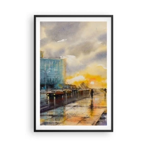 Plagát v čiernom ráme - Život na pobreží - 61x91 cm