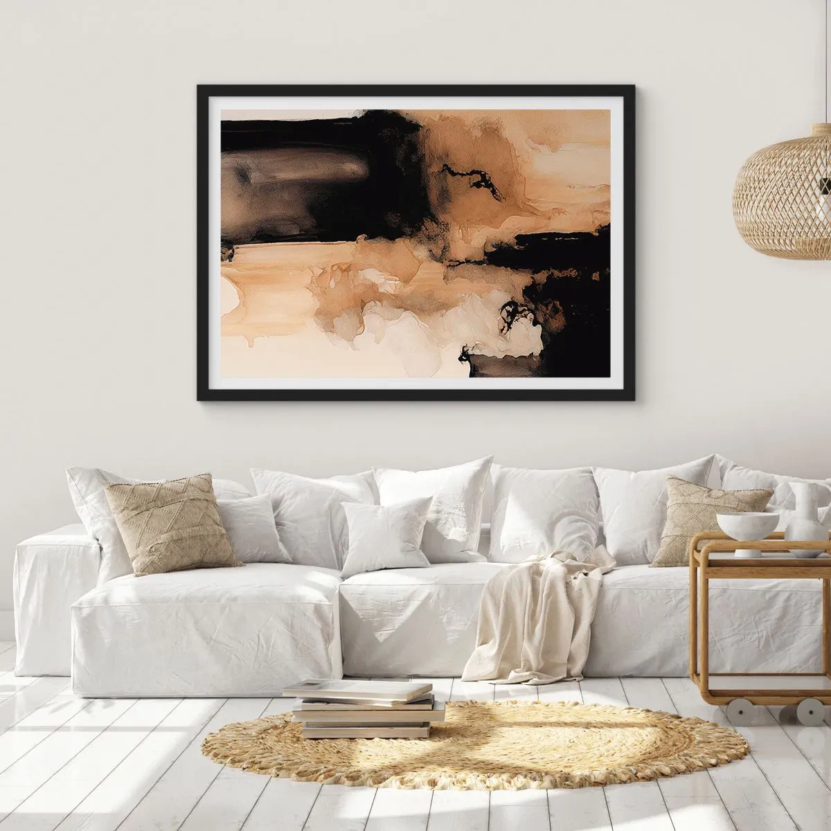 Plagát v čiernom ráme - Pútavá abstrakcia - 91x61 cm