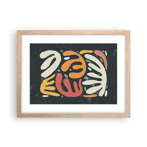 Plagát v ráme zo svetlého duba - Kompozícia – hneď ťa chytím - 40x30 cm