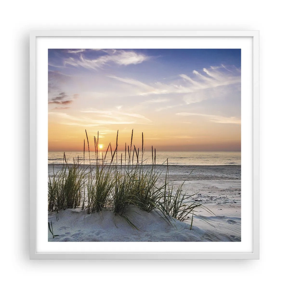 Plagát v bielom ráme - Pozri sa, predstav si a pociť - 60x60 cm