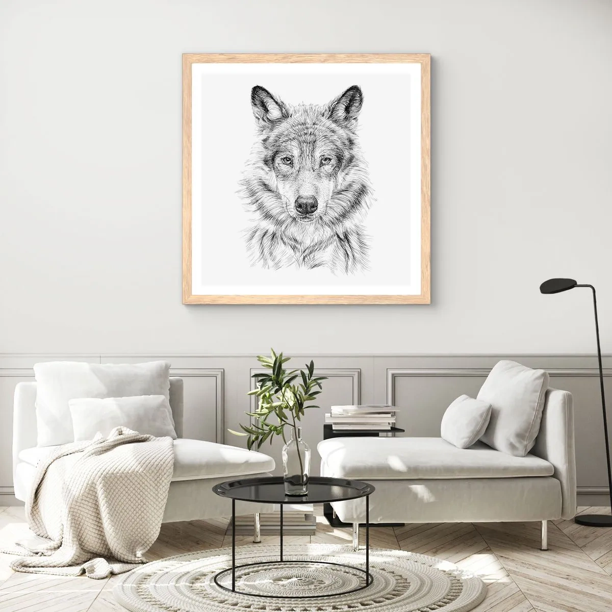 Plagát v ráme zo svetlého duba - Rodený vodca - 50x50 cm