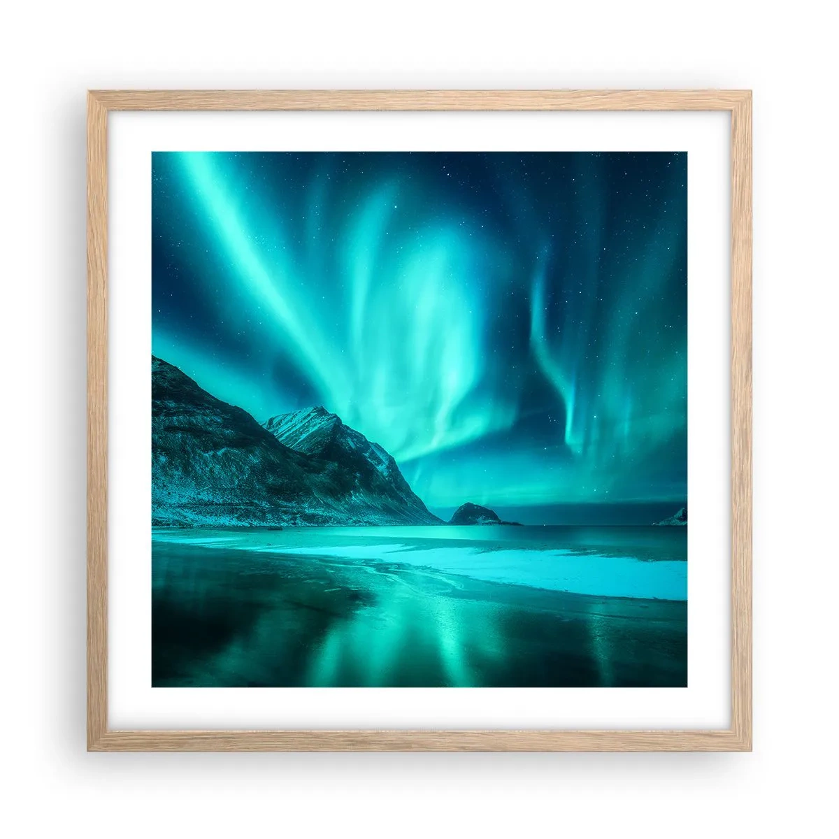 Plagát v ráme zo svetlého duba - Divy severu - 50x50 cm