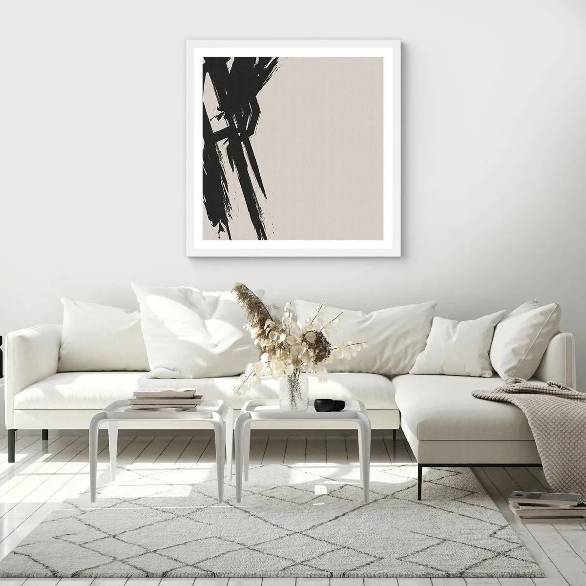 Plagát v bielom ráme - Nezastaviteľná hybnosť - 30x30 cm