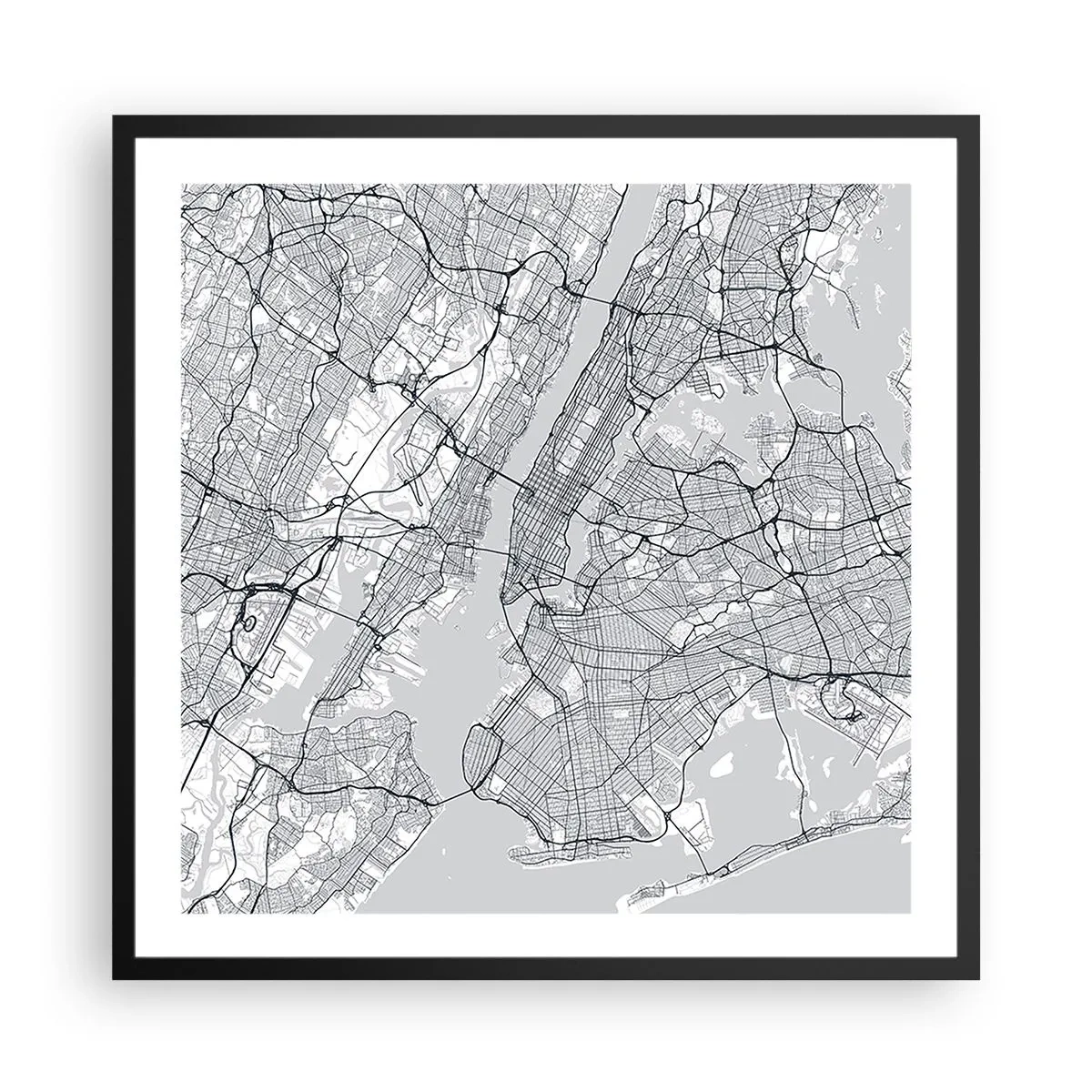 Plagát v čiernom ráme - Anatómia metropoly - 60x60 cm