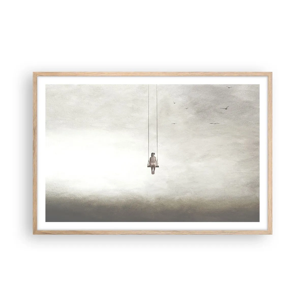 Plagát v ráme zo svetlého duba - Dieťa v nás - 91x61 cm