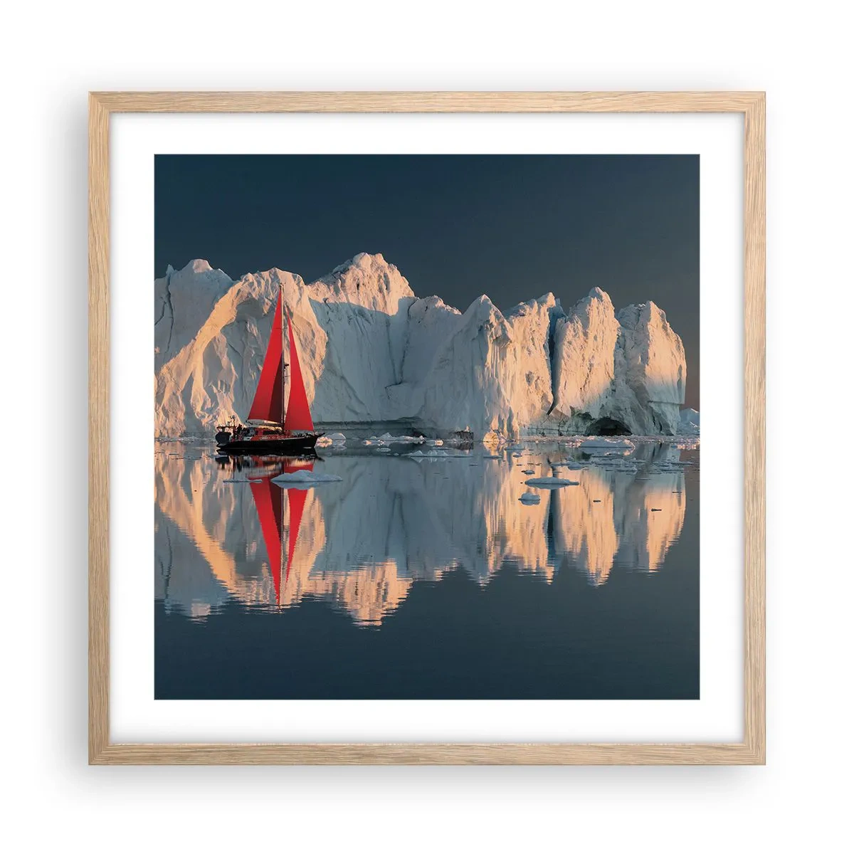 Plagát v ráme zo svetlého duba - Na okraji sveta - 50x50 cm