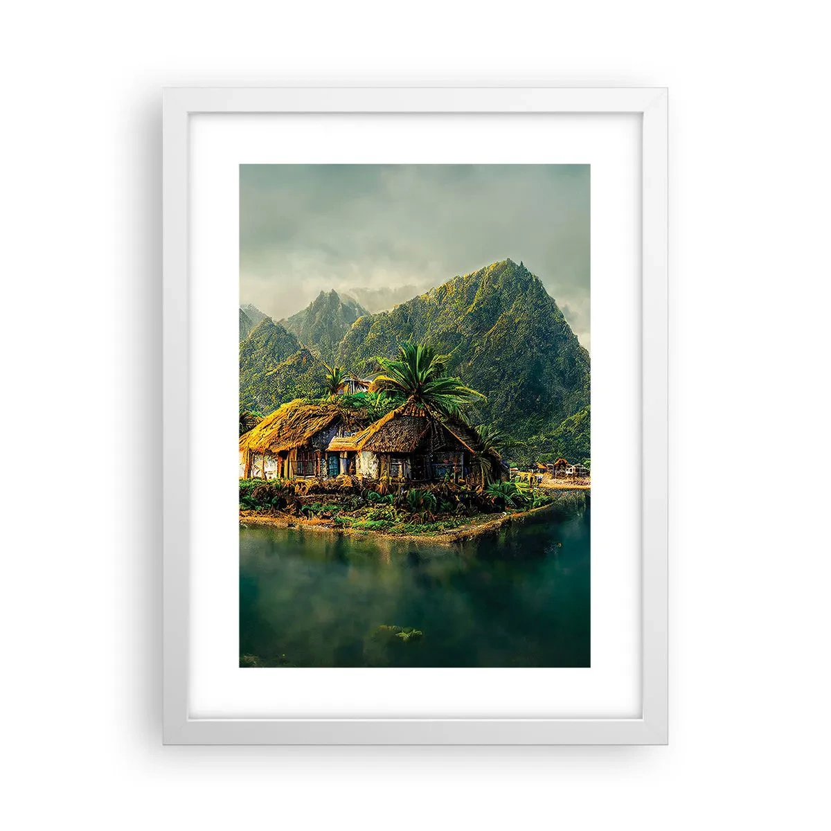 Plagát v bielom ráme - Tropický raj - 30x40 cm
