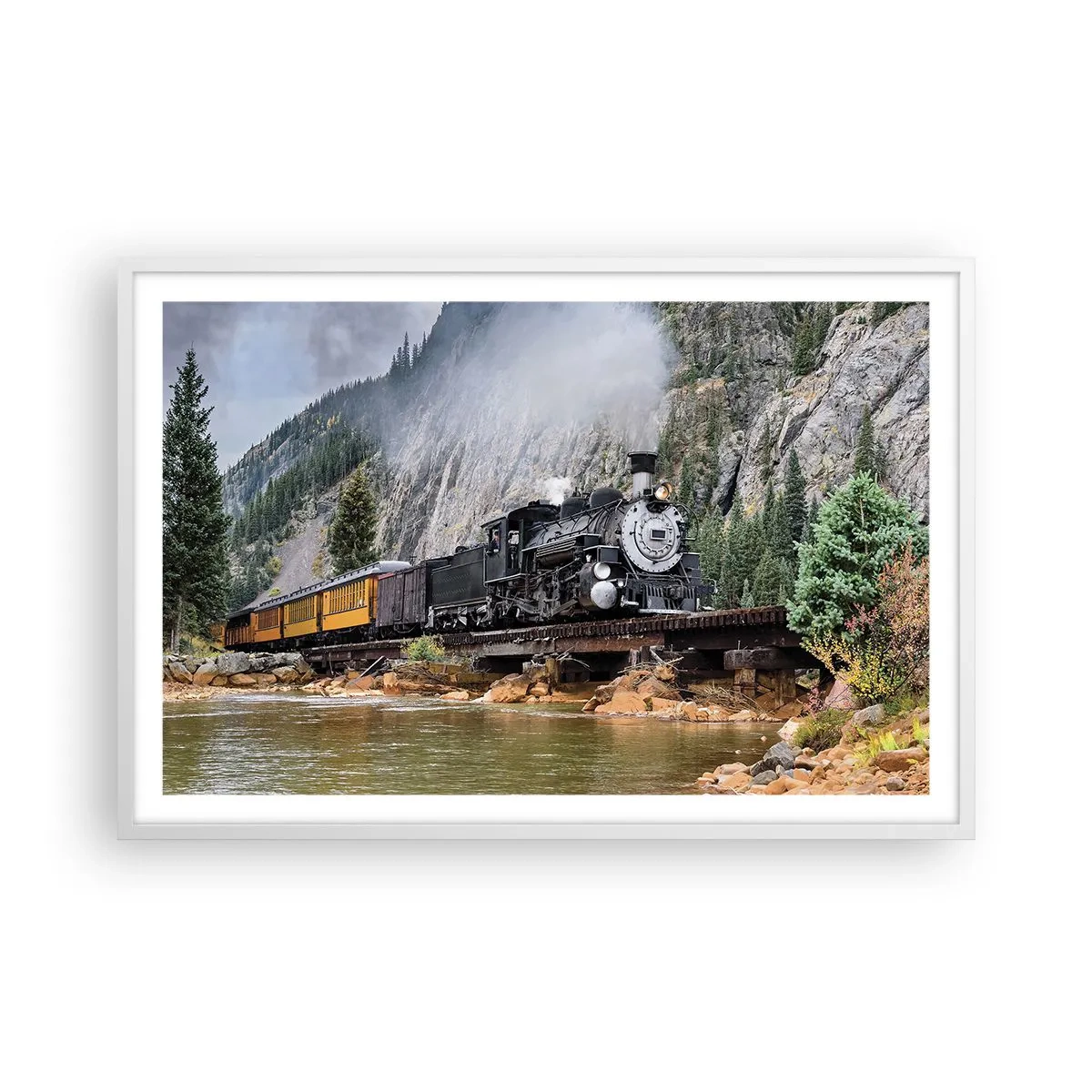 Plagát v bielom ráme - A kam to? Kam? - 91x61 cm