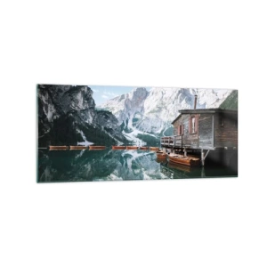 Obraz na skle - Kryštalické, horské ráno - 120x50 cm