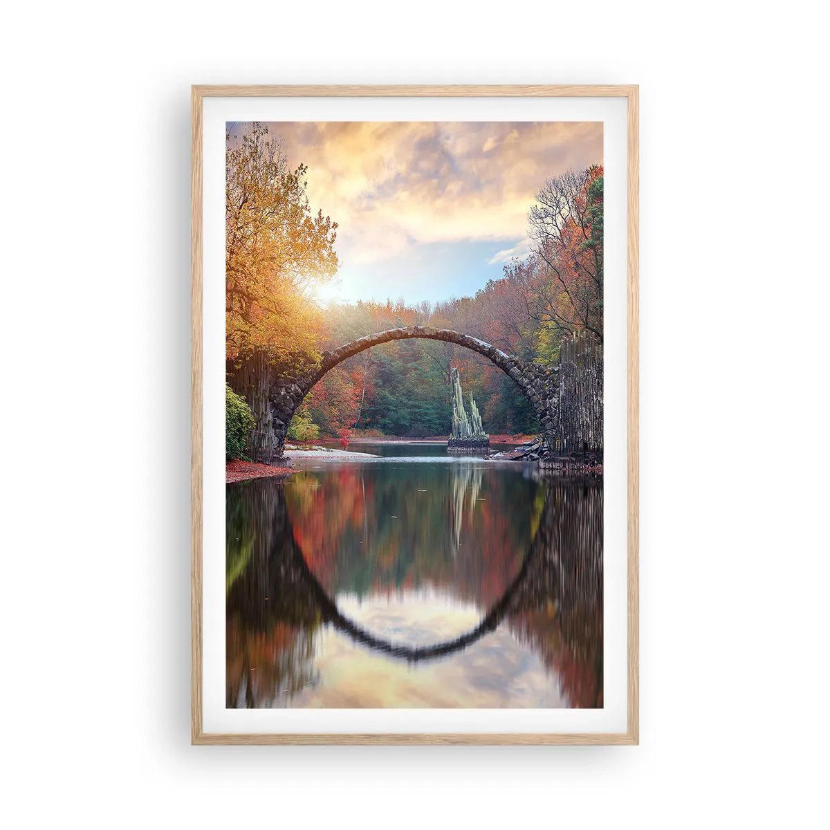 Plagát v ráme zo svetlého duba - Za zrkadlom - 61x91 cm