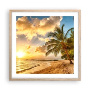 Plagát v ráme zo svetlého duba - Večné leto, vždy prázdniny - 50x50 cm