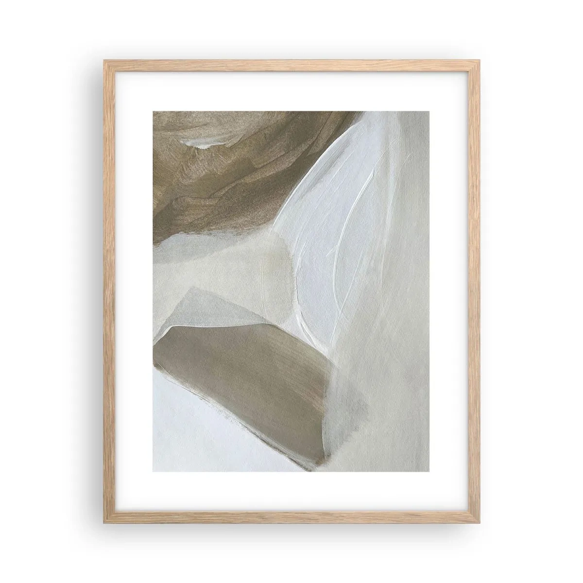 Plagát v ráme zo svetlého duba - Vlna bielej - 40x50 cm